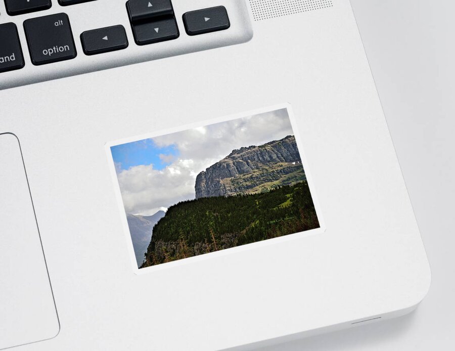 Mountain Sticker featuring the photograph Rocks Clouds and Trees by Kae Cheatham