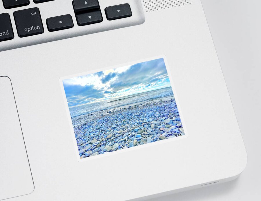 Bay Sticker featuring the photograph Rocks of pastel by Maya Mey Aroyo