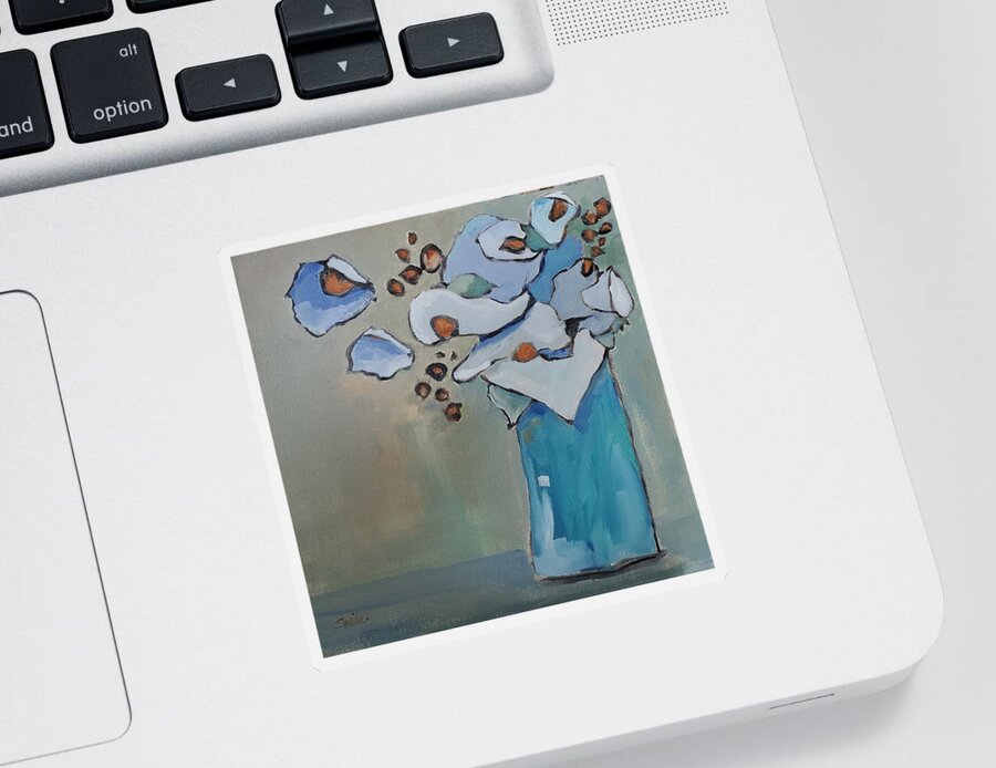 Still Life Sticker featuring the painting Romance on the Beach by Sheila Romard