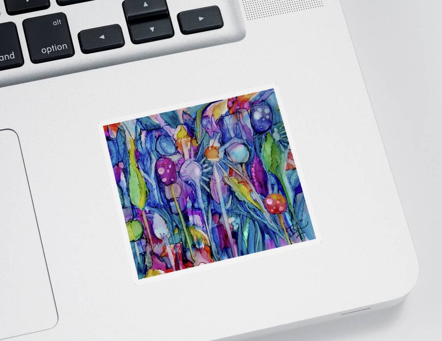 Alcohol Ink Abstract Sticker featuring the painting Room to Grow by Jean Batzell Fitzgerald