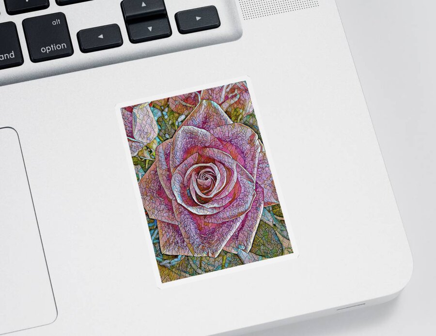 Rose Sticker featuring the photograph Rose Mosaic by Corinne Carroll