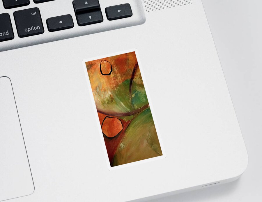 Conceptual Sticker featuring the painting Rounded Up Abstract  by Lisa Kaiser