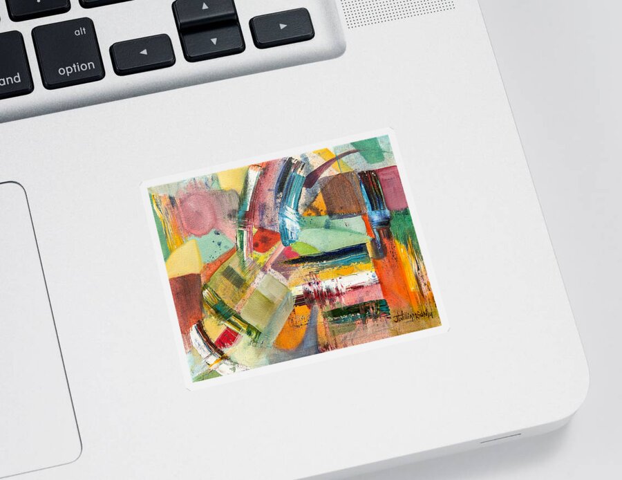 Abstract Sticker featuring the painting Rugged Strokes by Jason Williamson