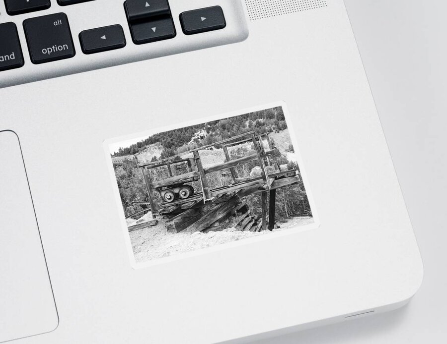 Mining Equipment Sticker featuring the photograph Rustic Mining Cart by Cathy Anderson