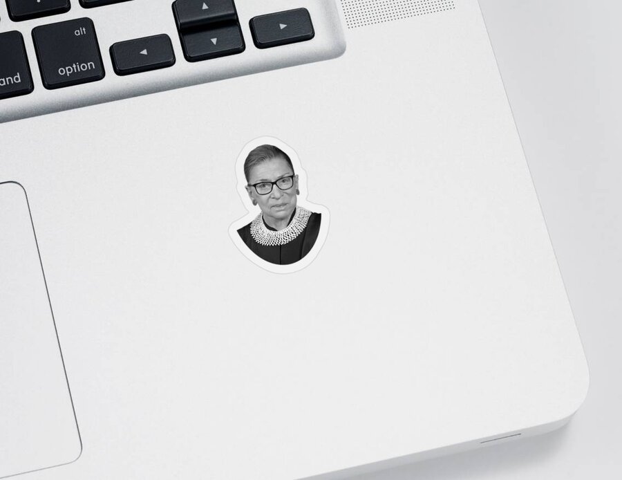Ruth Bader Ginsburg Sticker featuring the photograph Ruth Bader Ginsburg Portrait - 2016 by War Is Hell Store