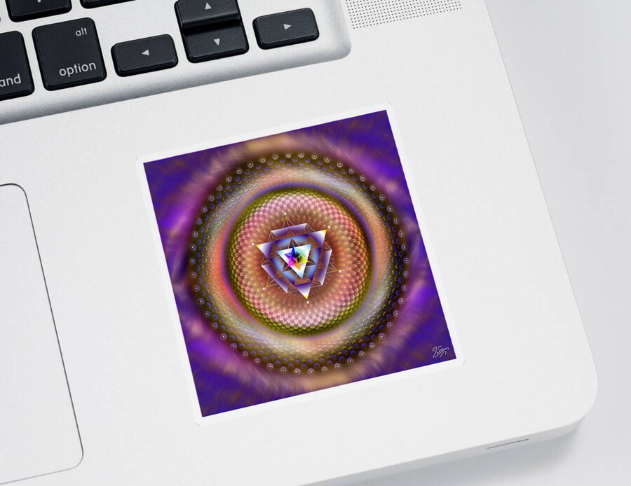 Endre Sticker featuring the digital art Sacred Geometry 853 by Endre Balogh