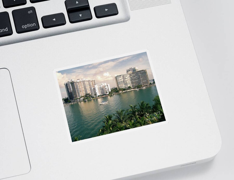 Miami Beach Sticker featuring the photograph Sailboat In Miami Beach Florida by Phil Perkins