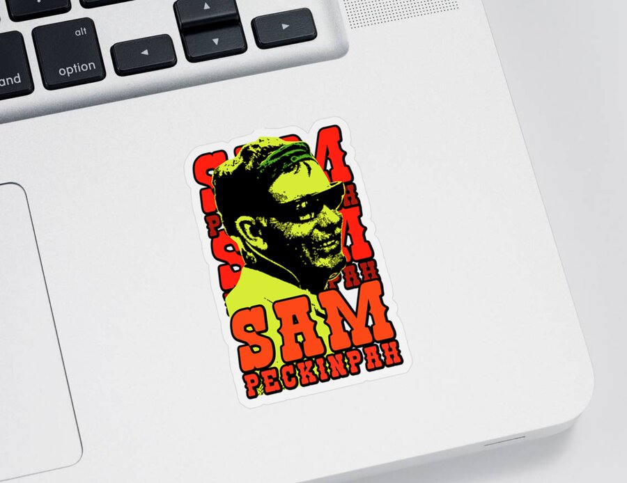 Sam Peckinpah Sticker featuring the digital art Sam Peckinpah by Zoran Maslic