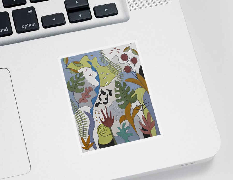 Abstract Sticker featuring the painting Sanctuary by Trish Toro