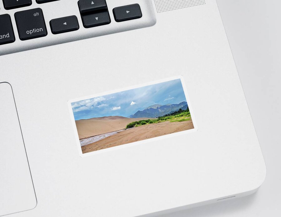 Great Sand Dunes National Park Sticker featuring the photograph Sand Dunes and Mountains by Ally White