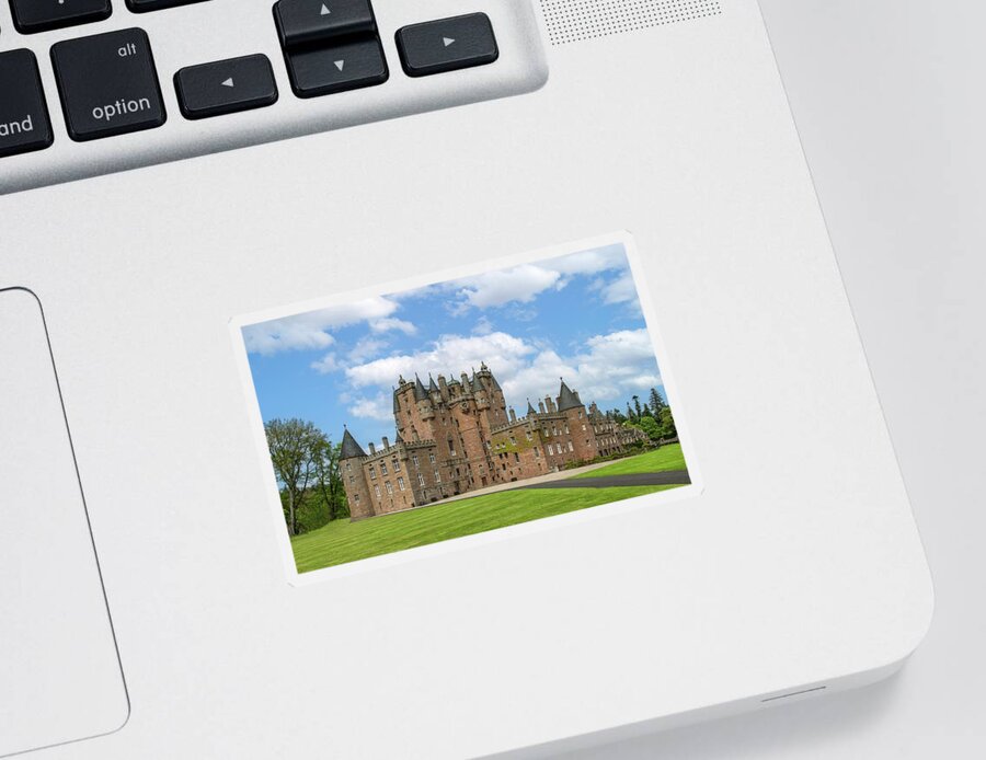  Sticker featuring the photograph Scotland's Glamis Castle by Marcy Wielfaert