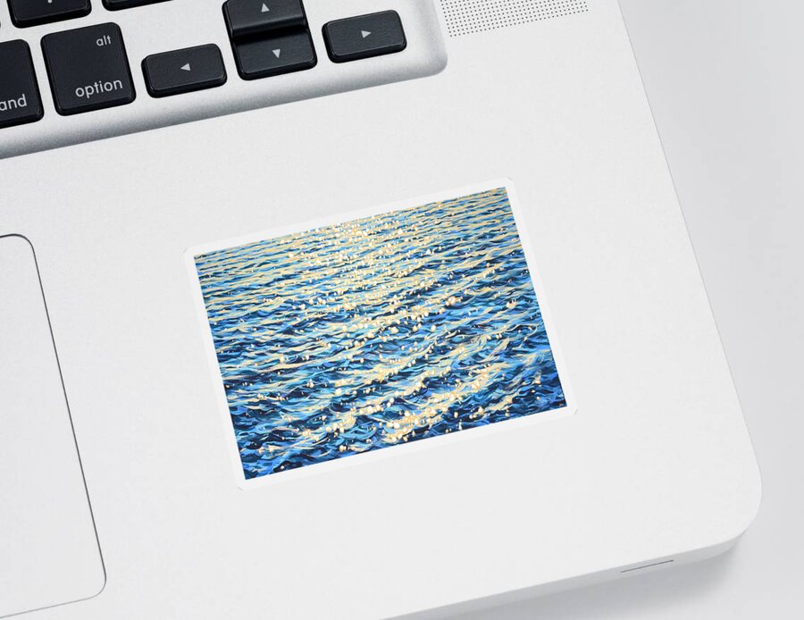 Glare Sticker featuring the painting Sea. Light 13. by Iryna Kastsova