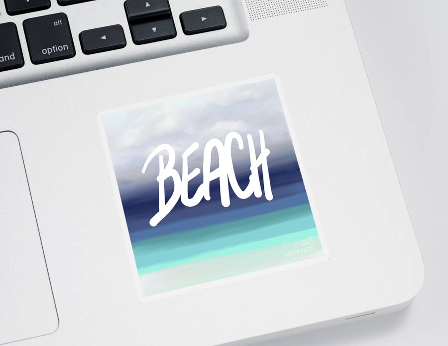 Beach Sticker featuring the digital art Sea View 278 Beach by Lucie Dumas by Lucie Dumas