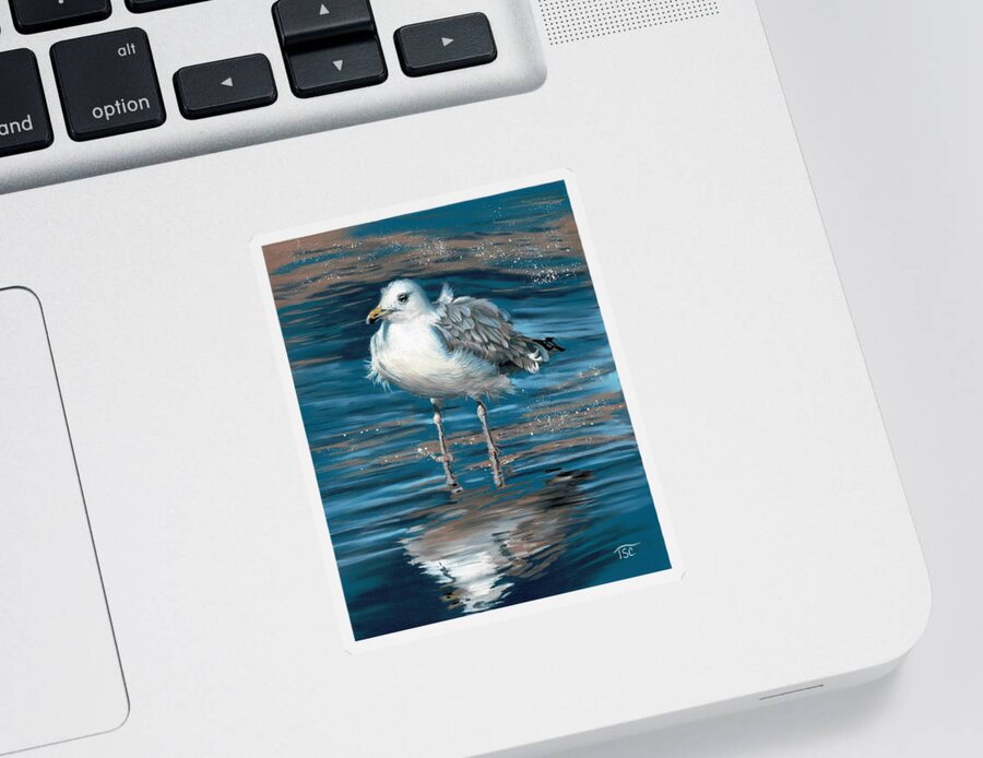 Pastel Sticker featuring the painting Seagull by Tammy Crawford