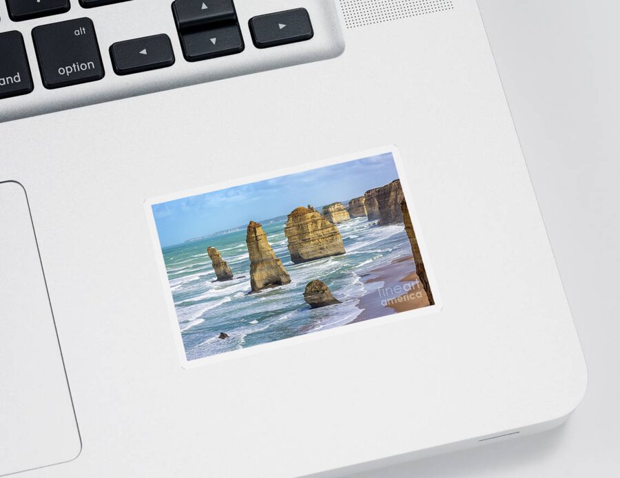 Twelve Apostles Sticker featuring the photograph Seascape of the Twelve Apostles on the Great Ocean Road, Austral by Jane Rix