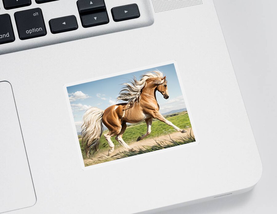Art Of The Horse Sticker featuring the digital art Seattle Joyful Horse by Stacey Mayer