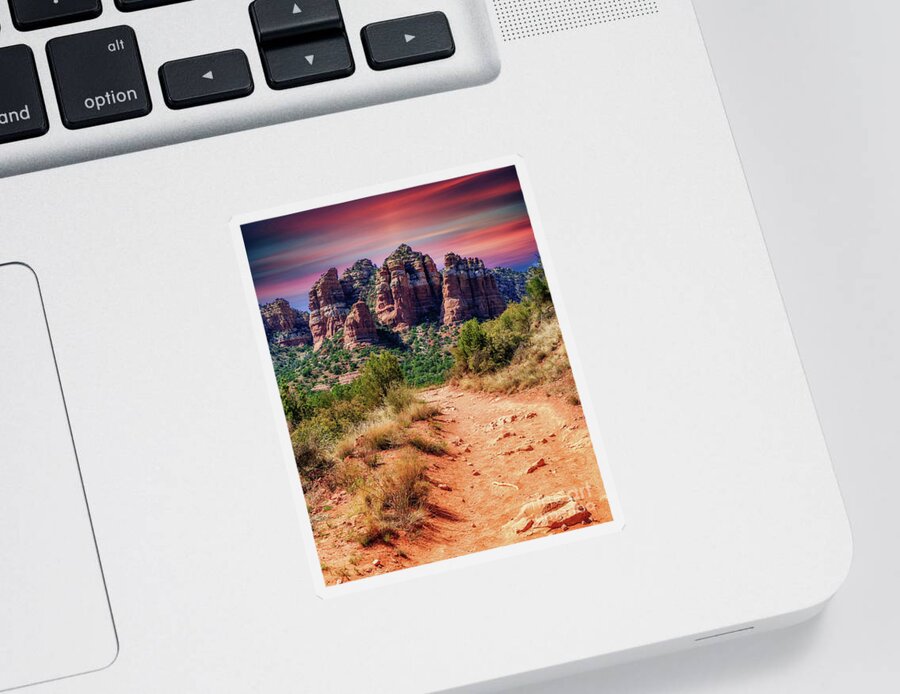 Red Rock Canyon Sticker featuring the photograph Sedona Mountains by Lev Kaytsner