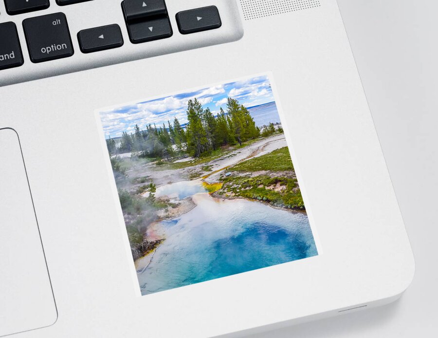 Seismograph Sticker featuring the photograph Seismograph Pool - Yellowstone National Park by Bonny Puckett