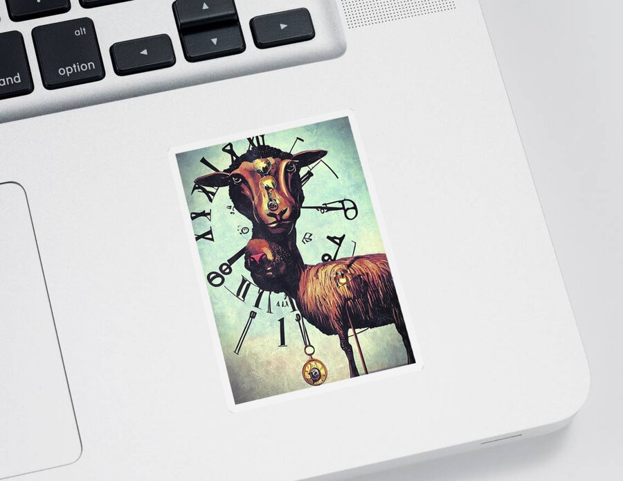Sheep Sticker featuring the digital art Separated From The Flock by Ally White