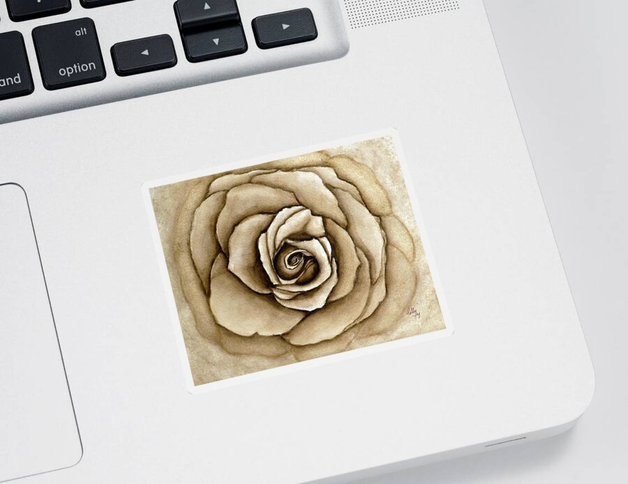 Sepia Rose Sticker featuring the painting Sepia Rose by Kelly Mills