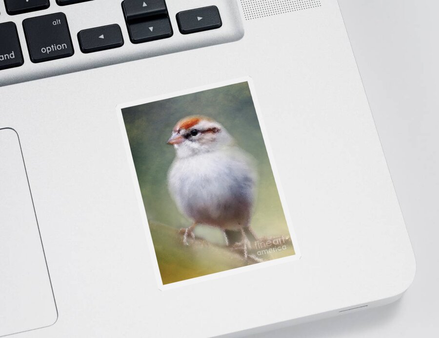Serendipitous Sparrow Sticker featuring the digital art Serendipitous Sparrow by Anita Faye