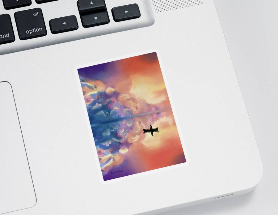 Clouds Sticker featuring the pastel Serenity by Lyn DeLano