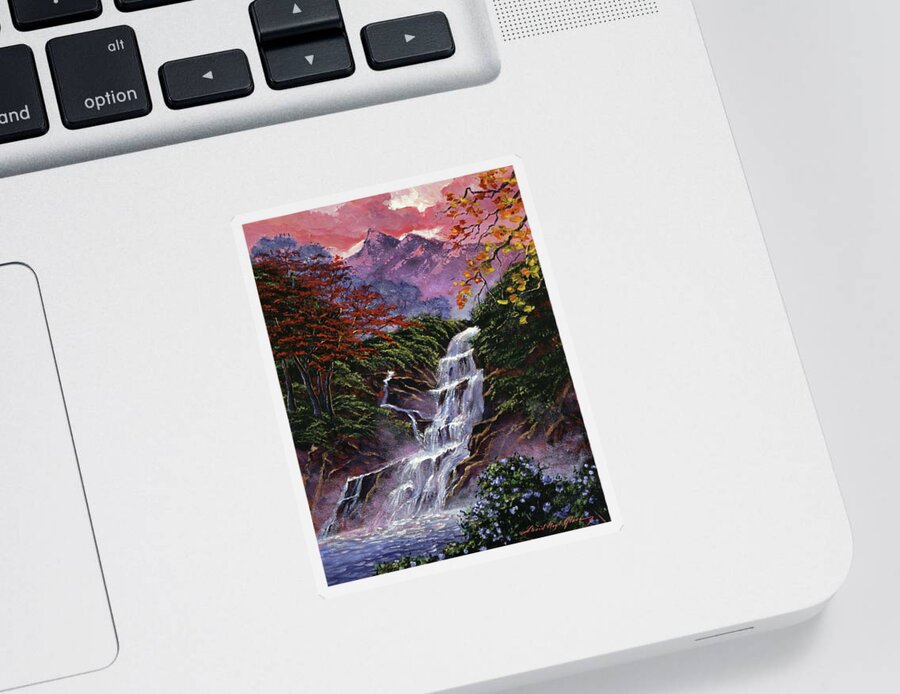 Landscape Sticker featuring the painting Serenity Sounds by David Lloyd Glover