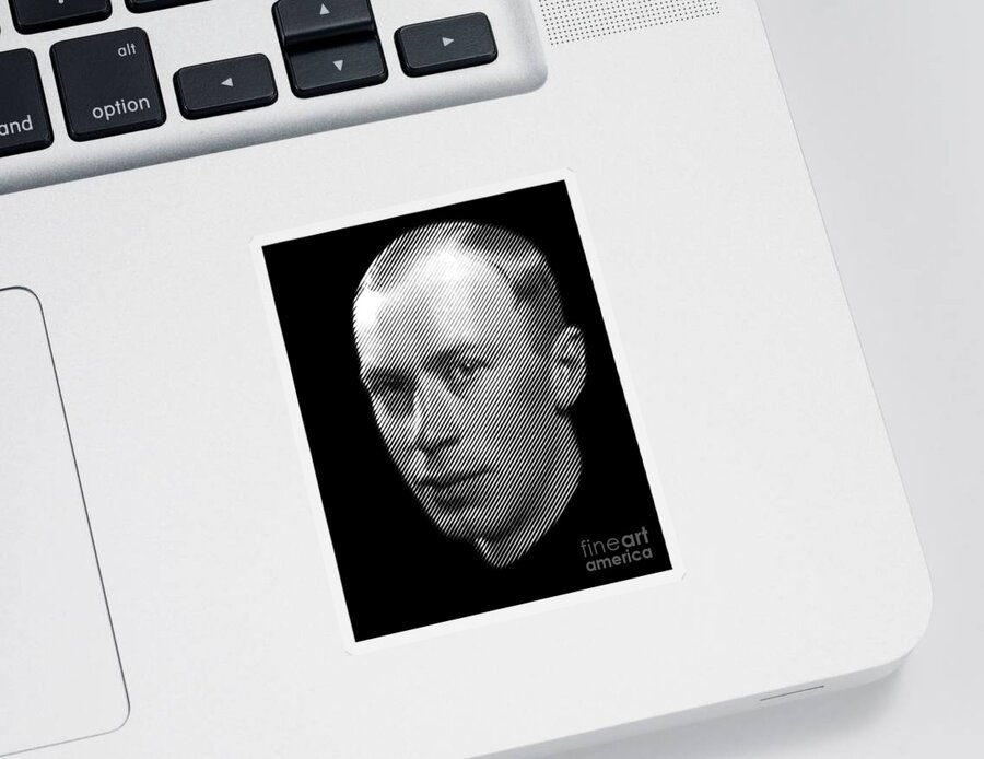 Prokofiev Sticker featuring the digital art Sergei Prokofiev, composer by Cu Biz