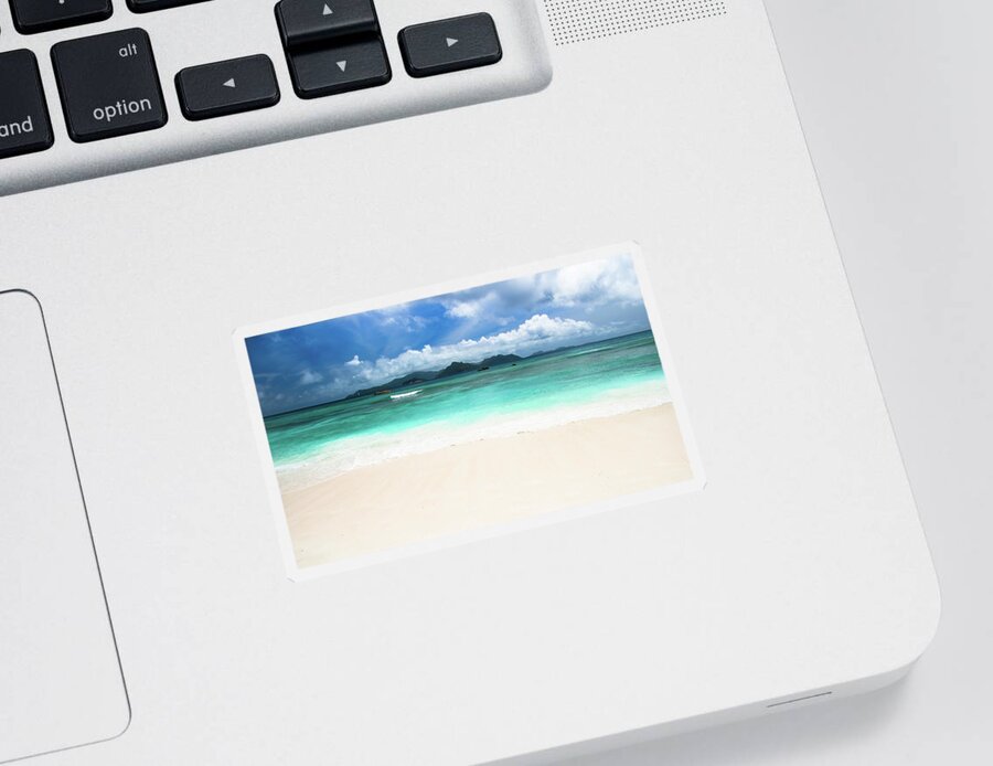 Background Sticker featuring the photograph Seychelles paradise landscape by Jean-Luc Farges