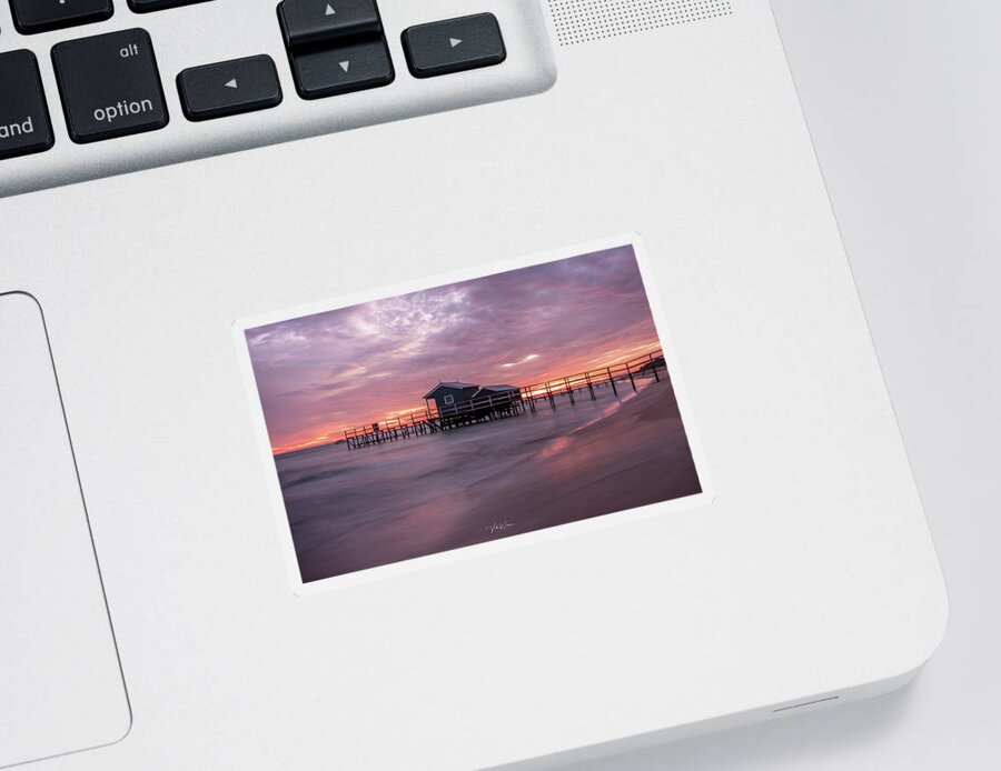 The Shelley Beach Jetty Sticker featuring the photograph Shelley Beach Jetty 2 by Vicki Walsh