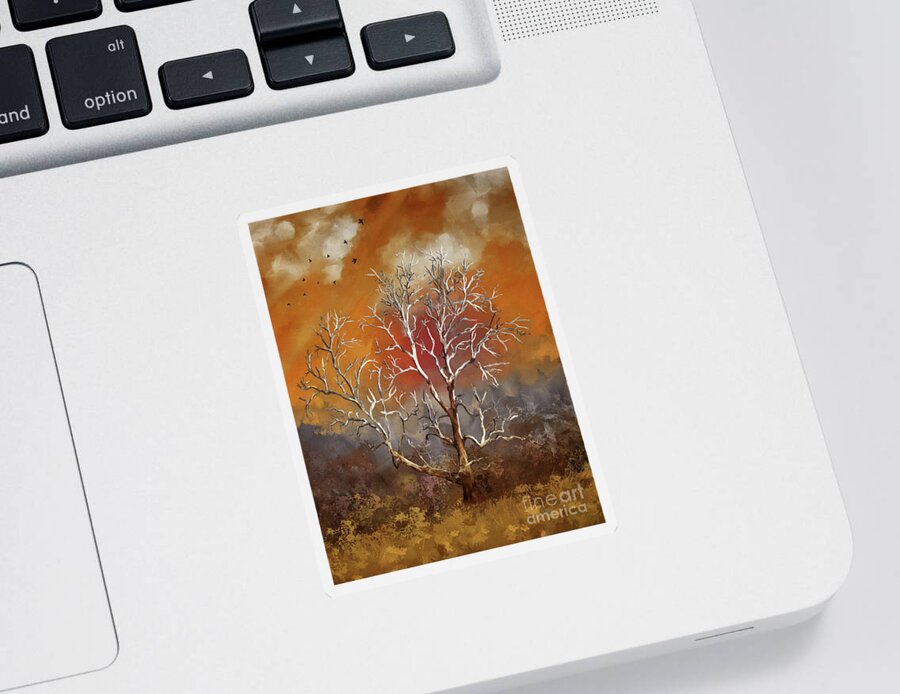 Tree Sticker featuring the digital art Shenandoah Dawn by Lois Bryan