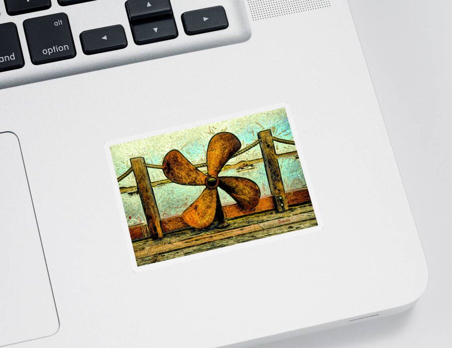 Seascape Sticker featuring the photograph Ship's Propeller by Floyd Snyder