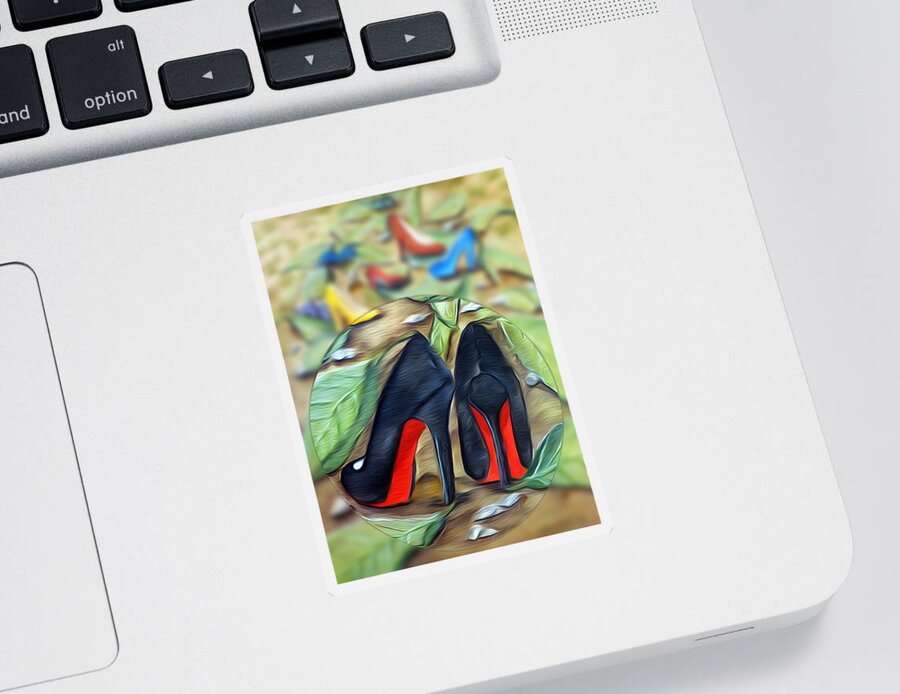 Digital Sticker featuring the mixed media Shoe Garden by Ronald Mills