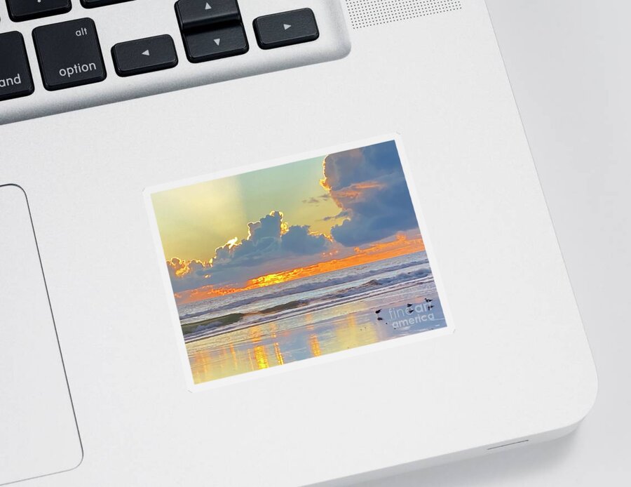 Beautiful Sticker featuring the photograph Shores sunrise by Julianne Felton