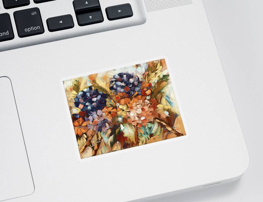 Hydrangeas Sticker featuring the painting Show Offs 2 by Patsy Walton