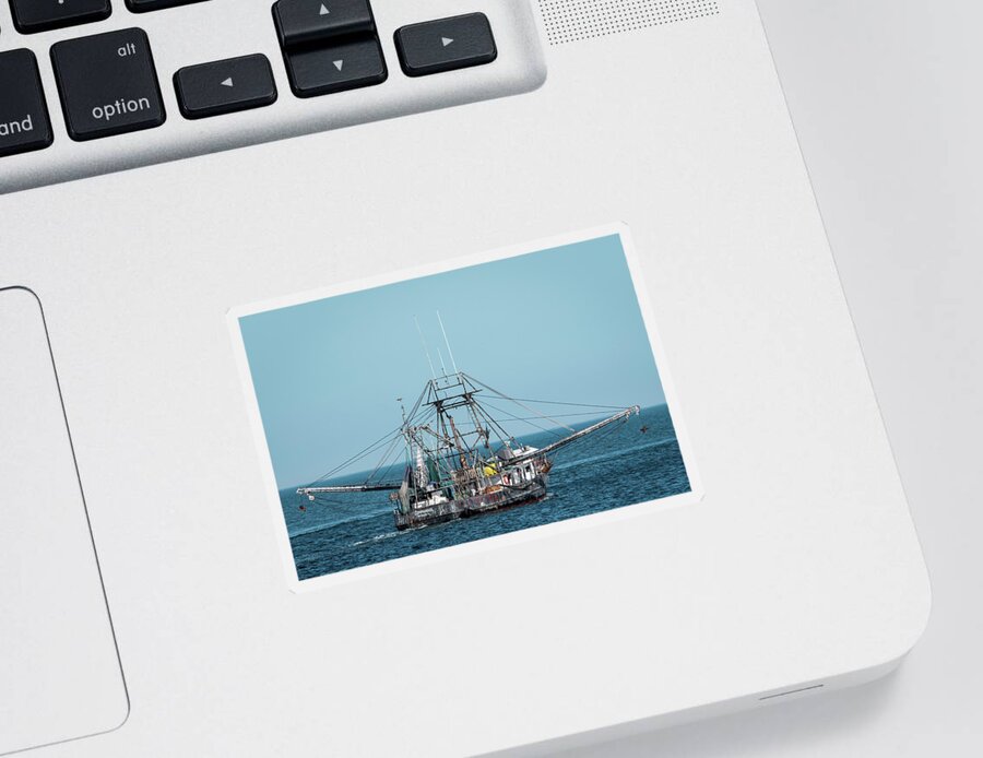 Fishing Trawler Sticker featuring the photograph Shrimp Trawler Commander by Bradford Martin