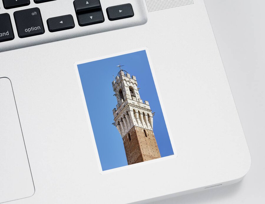 Siena Sticker featuring the photograph Siena town hall tower - torre mangia by Weston Westmoreland
