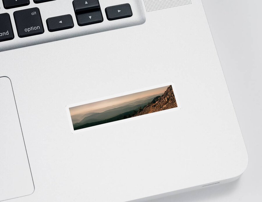 Smoke Sticker featuring the photograph Sierra Buttes Smokey Panorama by Mike Lee