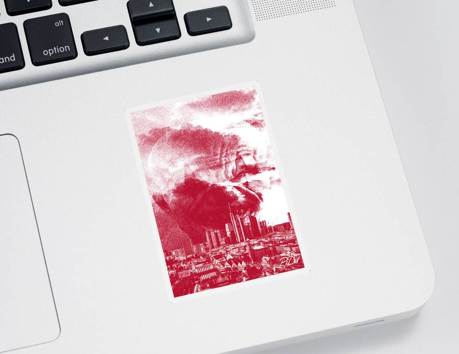 Silent Sticker featuring the digital art SIlent Evil by Piotr Dulski