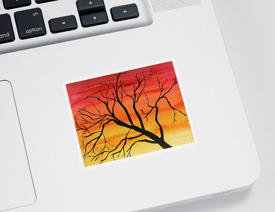 Tree Sticker featuring the mixed media Silhouette by Lisa Neuman