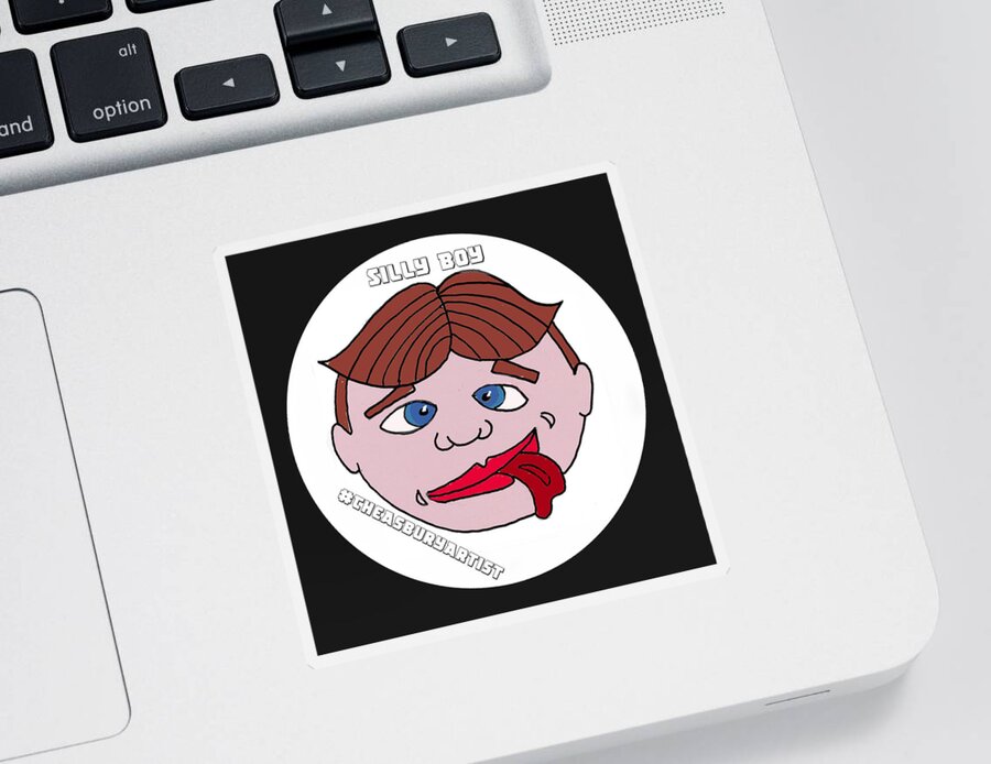 Tillie Sticker featuring the drawing Silly Boy by Patricia Arroyo