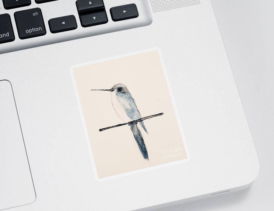  Sticker featuring the painting Simply Be Hummingbird by Margaret Welsh Willowsilk