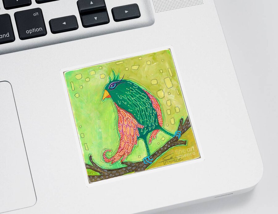 Bird Painting Sticker featuring the painting Singing Sweet Songs by Tanielle Childers