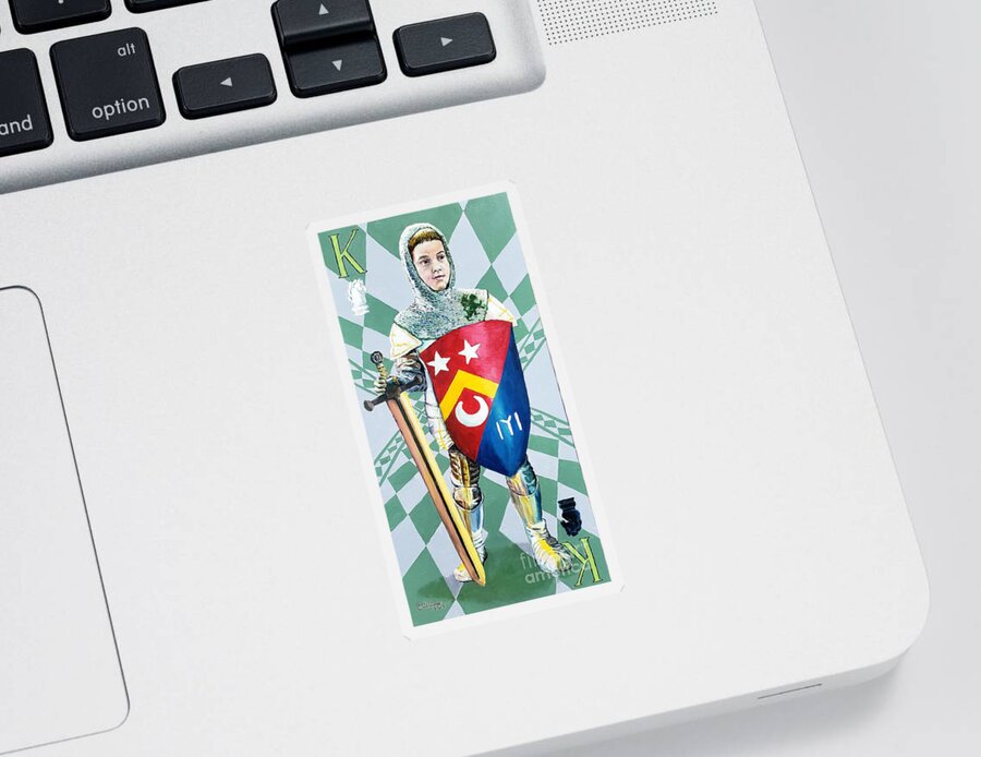 Knight Sticker featuring the painting Sir Lionheart by Merana Cadorette