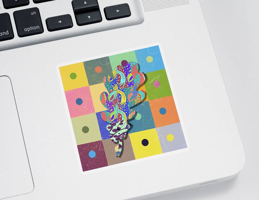  Sticker featuring the digital art Six Eight by Steve Hayhurst