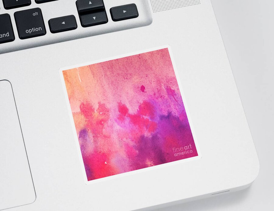 Colorful Sticker featuring the digital art Skaratum - Artistic Colorful Abstract Watercolor Painting Digital Art by Sambel Pedes