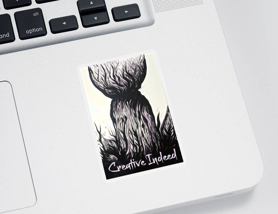  Sticker featuring the painting Sketchy Latte Stone Logo by Michelle Pier
