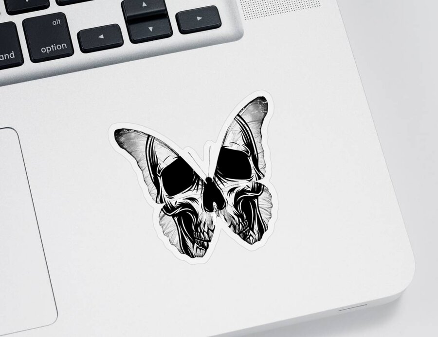 Skull Butterfly Aesthetic Goth Gothic Soft Grunge Sticker by Tony Rubino -  Pixels