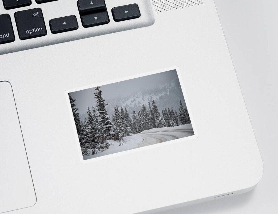 Colorado Sticker featuring the photograph Slippery Slope, A Winter Landscape by Marcy Wielfaert