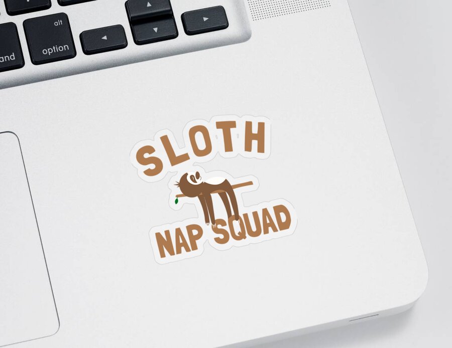 Funny Sticker featuring the digital art Sloth Nap Squad by Flippin Sweet Gear
